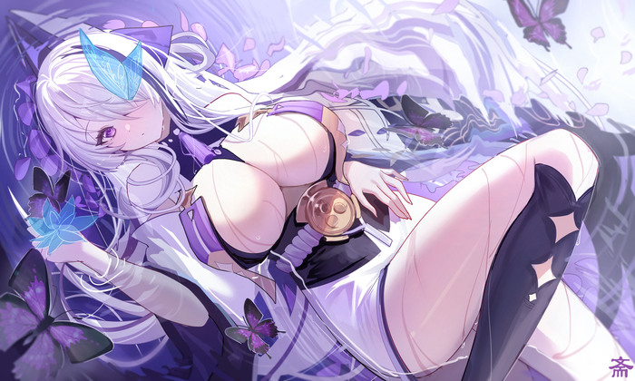 Unzen - NSFW, Erotic, Art, Unzen, Azur lane, Girls, Boobs, Hand-drawn erotica, Game art, Anime art, Kimono