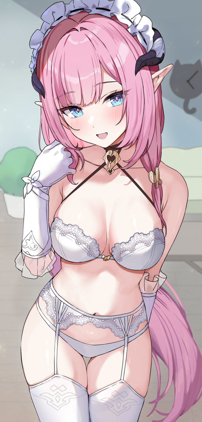 Elysia - NSFW, Anime Art, Аниме, Honkai Impact, Elysia, Горничная, Нижнее белье, Чулки, Kaetzchen