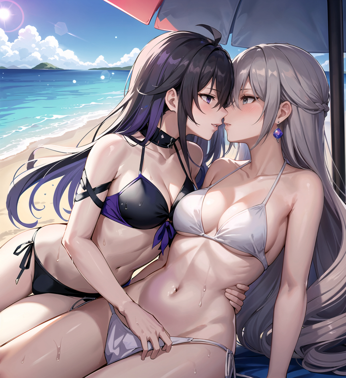 Seele & Bronya - NSFW, Anime art, Honkai: Star Rail, Seele (Honkai: Star Rail), Yuri, Bronya (Honkai: Star Rail)