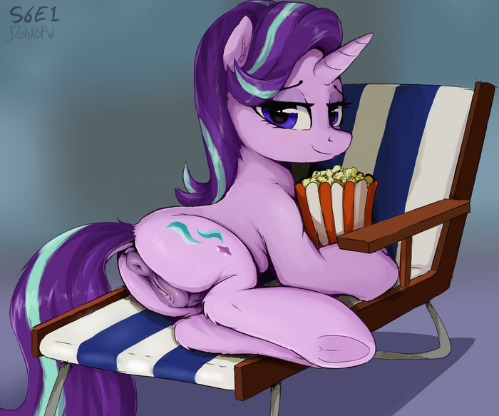 Наблюдает на пожары пердаков хейтеров - NSFW, My Little Pony, MLP Explicit, MLP anatomically correct, Dosh, Арт, Starlight Glimmer