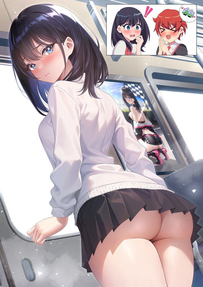 Rikka - NSFW, Аниме, Anime Art, Арт, Девушки, Takarada Rikka, Рисованная эротика, Попа, Twitter (ссылка), SSSS Gridman