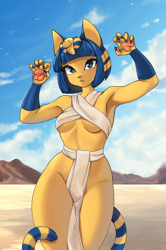 Ankha - NSFW, Furry, Anthro, Art, Furotica, Furry cat, Bearbeer, Ankha, Longpost, Animal crossing