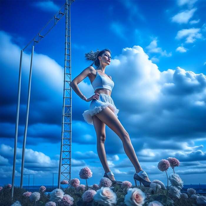Ballerina at the meteorological station - NSFW, My, Girls, The photo, Figure, beauty, Weather station, Nature, Gorgeous, Body, Legs, Sky, Clouds, Weather, Images, Humor, Strange humor, Ballerinas