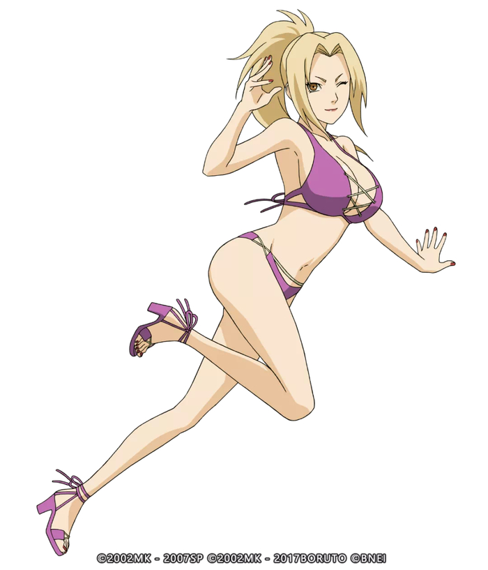 Tsunade - NSFW, Tsunade, Boobs, Hips, Naruto, Anime, Art, Erotic, Stomach, Navel, Longpost, Anime art, Swimsuit