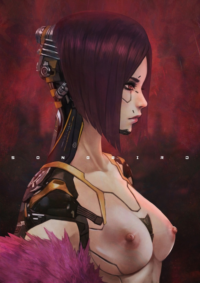 Songbird - NSFW, Songbird, Art, Erotic, Cyberpunk 2077, Monorirogue, Longpost