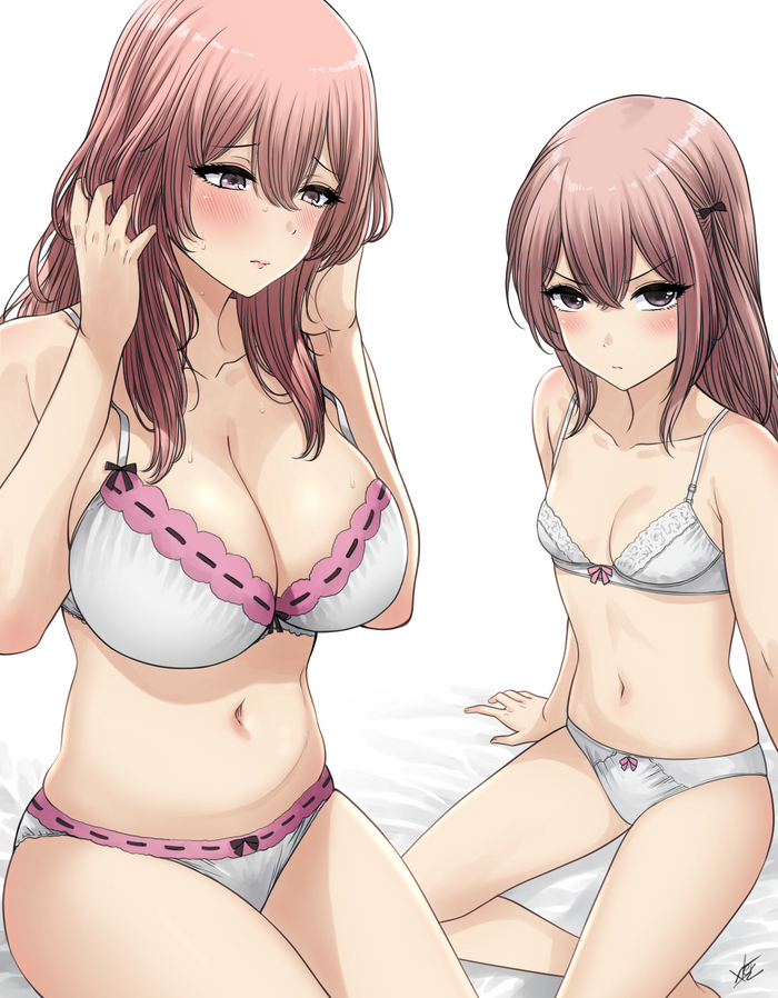 Sisters - NSFW, Anime art, Anime, Sono Bisque Doll wa Koi wo Suru, Inui Shinju, Twitter (link), Underwear, Boobs, Pantsu, Sajuna Inui