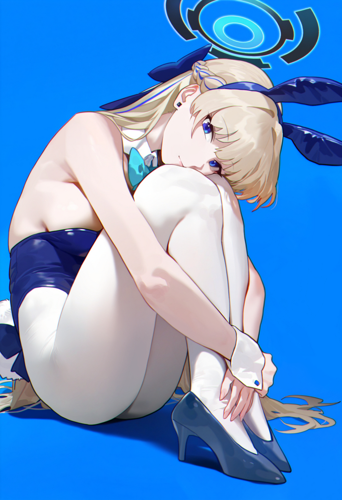 Toki - NSFW, Anime, Anime art, Boobs, Blue archive, Asuma Toki, Stockings, Tights, Booty, High heels, Bunnysuit, Bunny ears, Bunny tail, Neural network art, Longpost