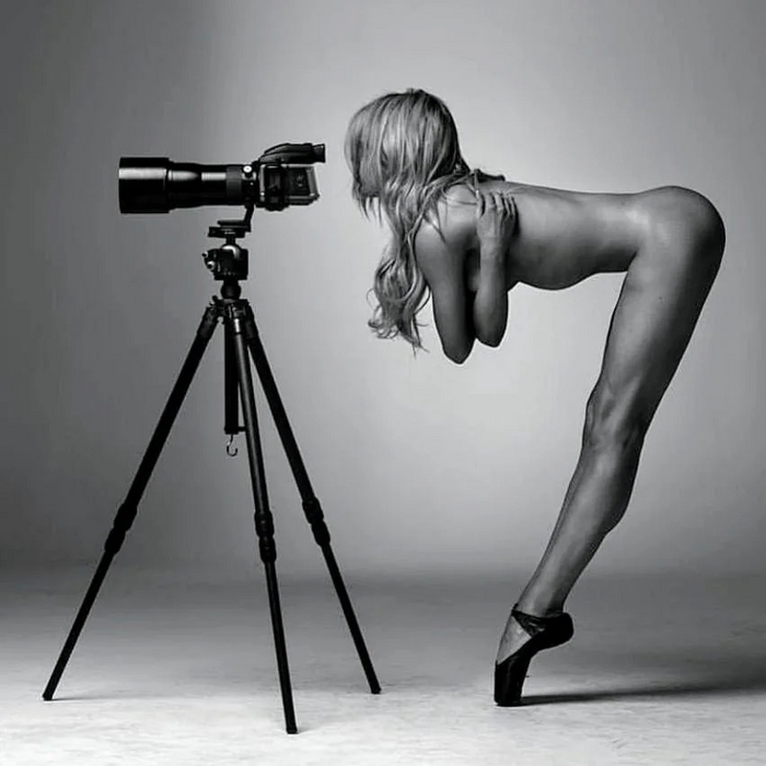 Sensual photographer - NSFW, Erotic, Girls, Booty, Camera, Black and white photo