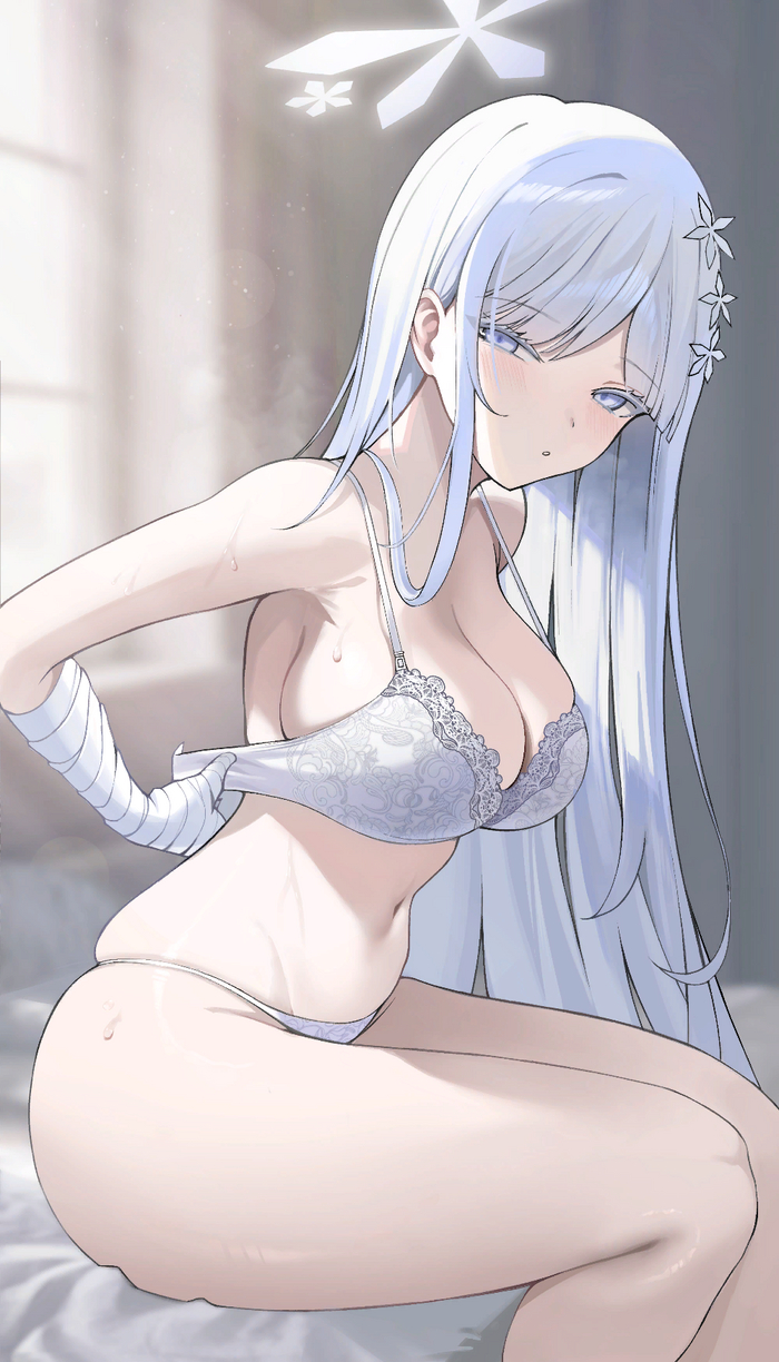 Nagusa - NSFW, Anime art, Anime, Goryou Nagusa, Blue archive, Underwear, Boobs