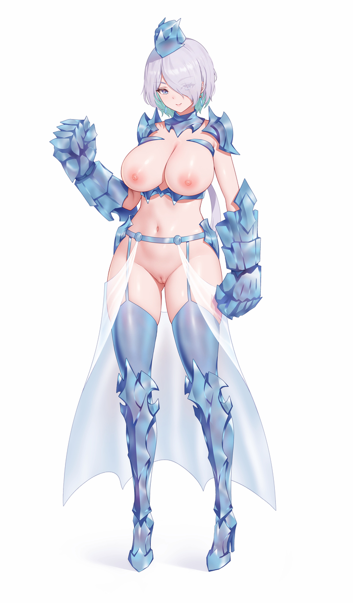 AquaBrid - NSFW, Art, Anime, Anime art, Original character, Secon, Boobs, Pantsu, Stockings, Suspenders, Erotic, Hand-drawn erotica, Longpost