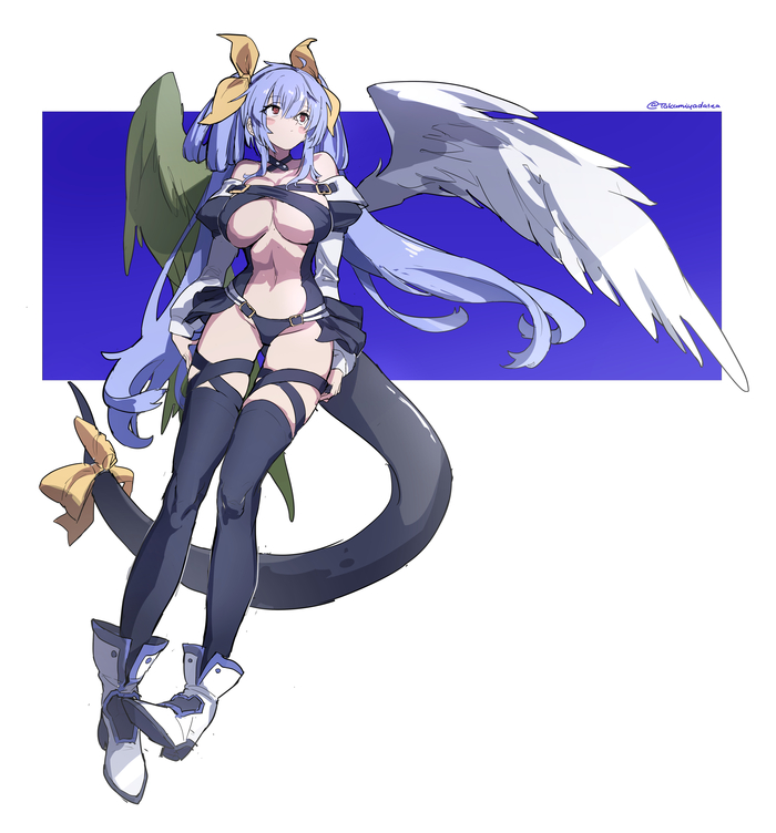 Dizzy - NSFW, Anime Art, Аниме, Guilty Gear, Dizzy, Крылья, Хвост, Twitter (ссылка), Купальник