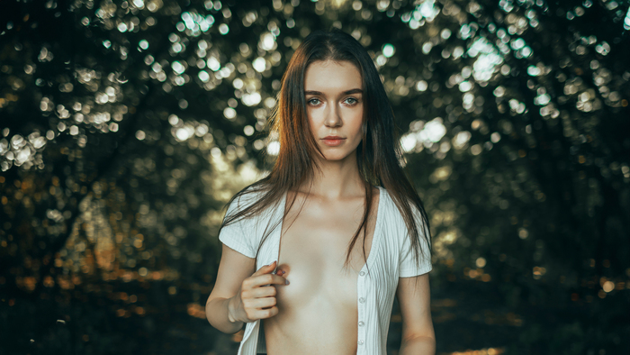 Forest portrait - NSFW, My, Girls, beauty, The photo, Photographer, Professional shooting, PHOTOSESSION, Canon, Beginning photographer, Boobs, Piercing