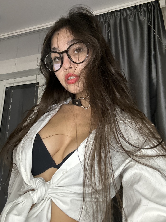 Prepared for a lesson? - NSFW, My, Girls, Erotic, Asian, Brunette, Swarthy, Glasses, Choker