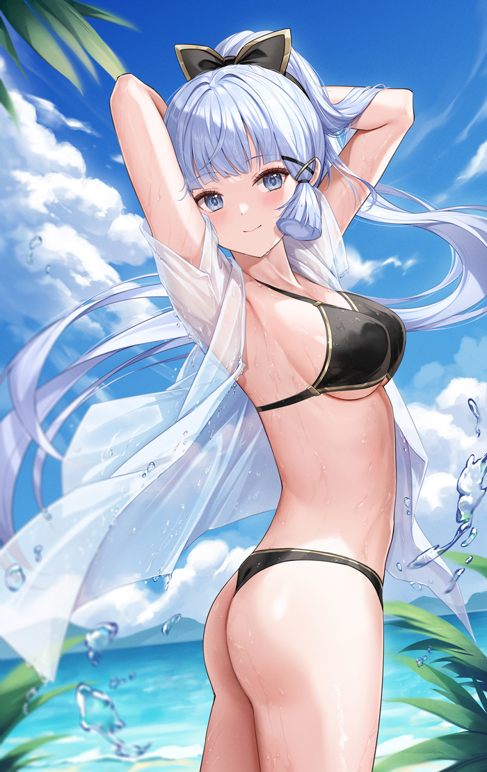 Ayaka - NSFW, Girls, Genshin impact, Kamisato Ayaka (Genshin Impact), Anime art, Anime, Games, Swimsuit, Summer, Sea