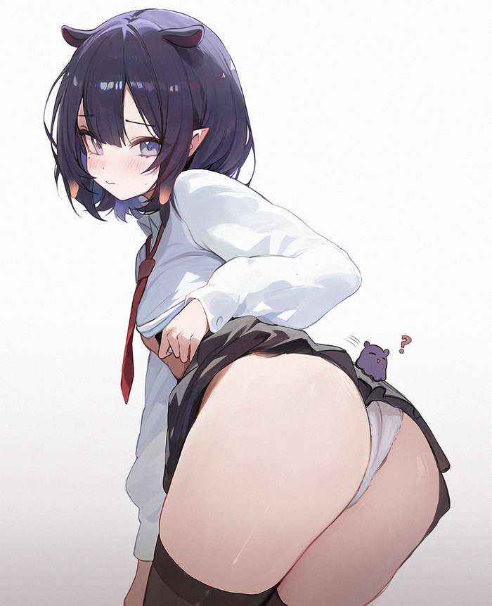 Short hair inya - NSFW, Anime art, Anime, Virtual youtuber, Hololive, Ninomae Inanis, Koahri