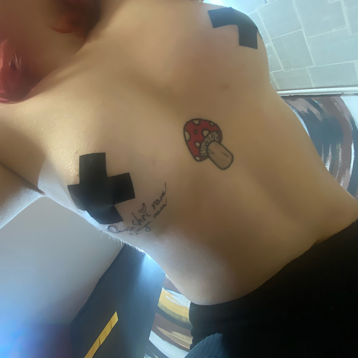 Tattoo on the chest (process and photos) - NSFW, My, Tattoo, Girls, How is it done, Process, Onlyfans, Erotic, Topless, Video, Soundless, Longpost, Boobs