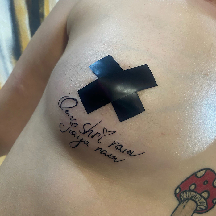 Tattoo on the chest (process and photos) - NSFW, My, Tattoo, Girls, How is it done, Process, Onlyfans, Erotic, Topless, Video, Soundless, Longpost, Boobs