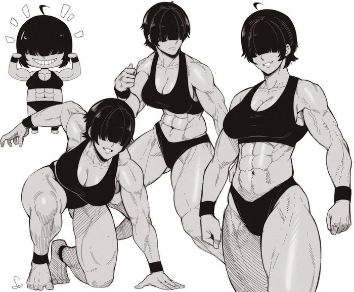 Strong - NSFW, Anime art, Anime, Original character, Speedl00ver, Strong girl