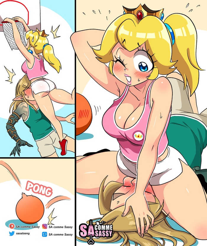 Ну, раз уж мы всё рано в такой интересной позе, Линкуся... - NSFW, Link, Princess Peach, The Legend of Zelda, Super Mario Bros, Игры, Сиськи, Попа, Game Art, Арт, Кроссовер, Длиннопост