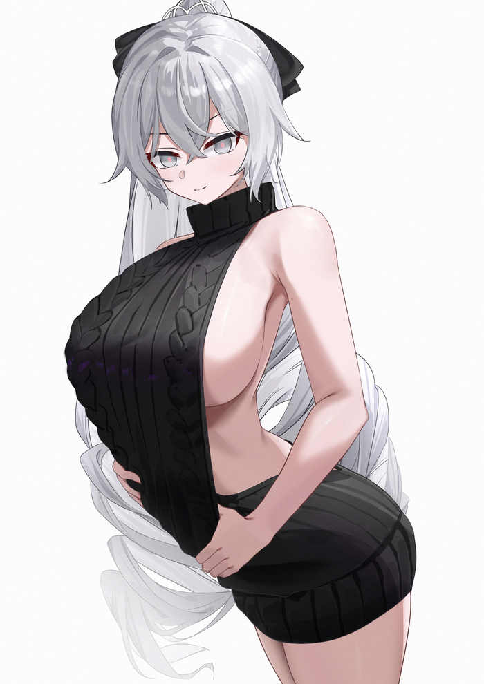 Bronya - NSFW, Anime Art, Аниме, Honkai Impact, Bronya Zaychik, Virgin killer sweater