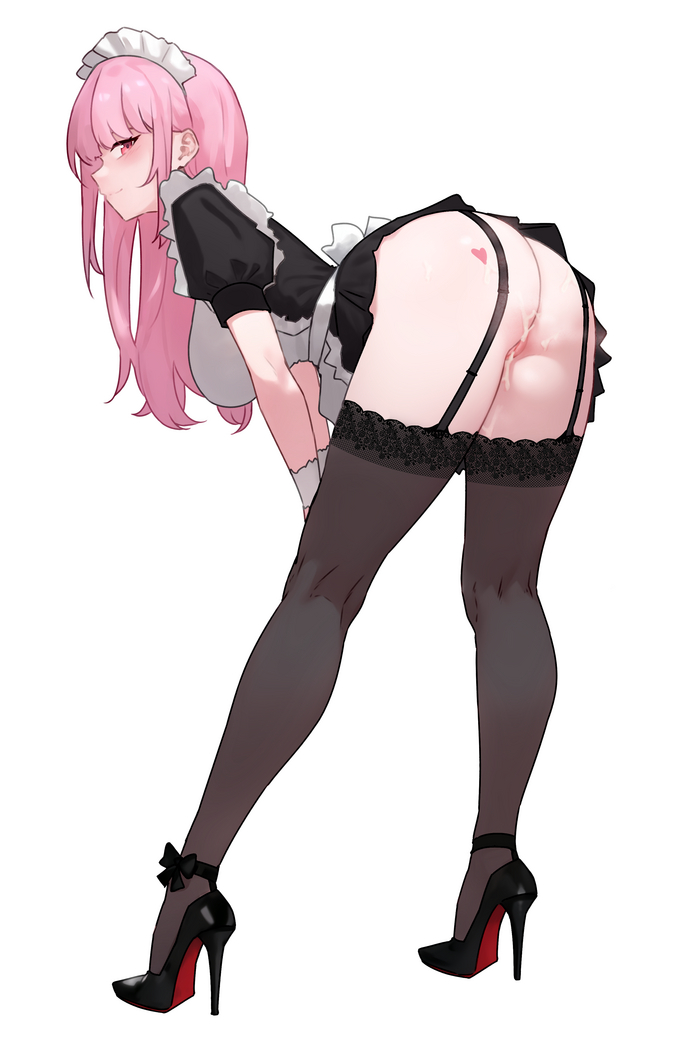 Reply to Post Maid Callie - NSFW, Bluefield, Art, Anime, Anime art, Virtual youtuber, Hololive, Mori calliope, Housemaid, Booty, Stockings, Erotic, Hand-drawn erotica, Reply to post, Longpost