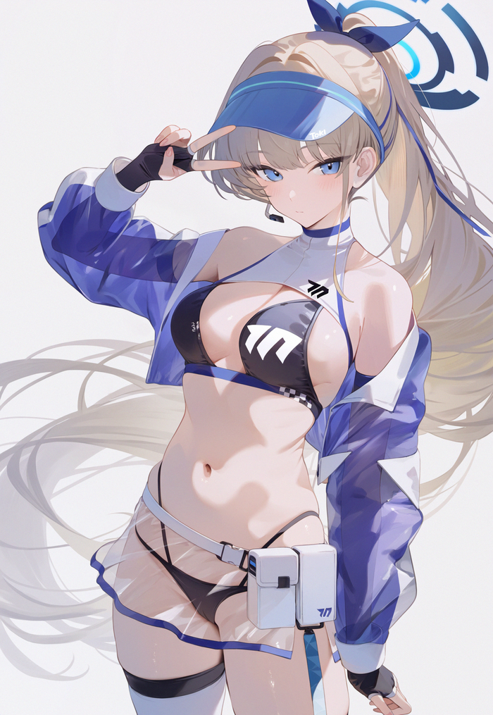 Asuma Toki - NSFW, Anime art, Anime, Girls, Art, Hand-drawn erotica, Asuma Toki, Bikini, Blue archive