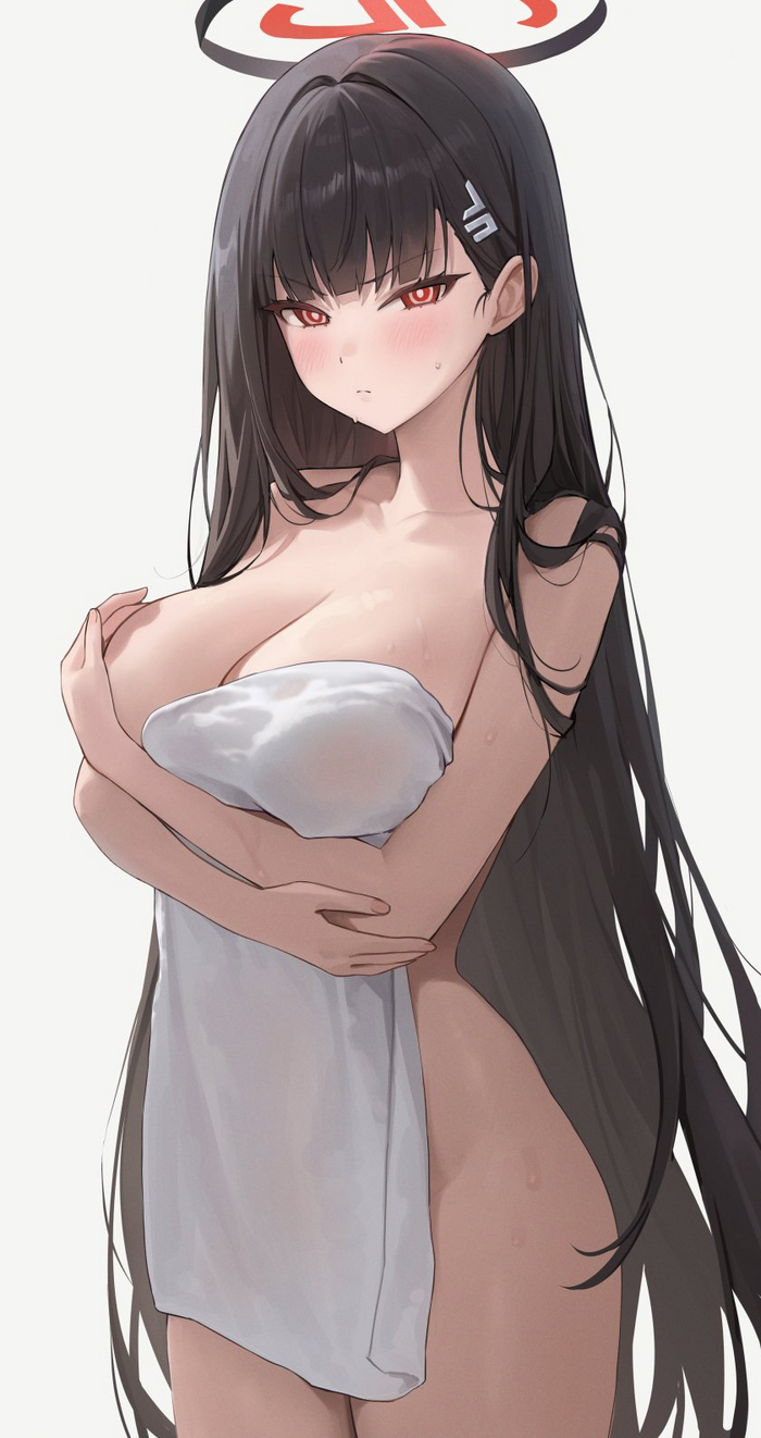 Rio - NSFW, Anime, Anime art, Boobs, Blue archive, Tsukatsuki Rio, Twitter (link)