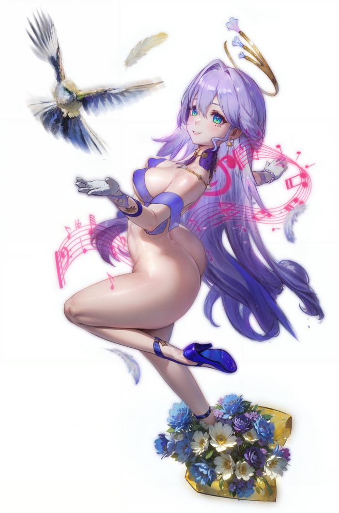 Bird outside the cage - NSFW, Anime art, Honkai: Star Rail, Robin (Honkai: Star Rail), Hand-drawn erotica, Neural network art