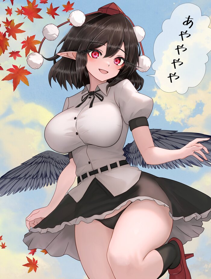 Ayaya~ - NSFW, Touhou, Shameimaru aya, Art, Anime art, Anime, Pantsu, Wings, Erotic, Hand-drawn erotica