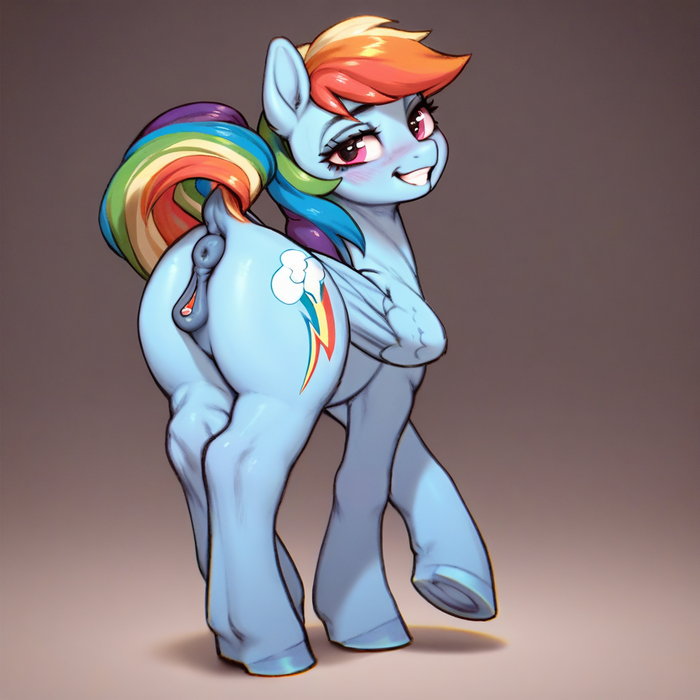 - You can watch as much as you want! - NSFW, My little pony, PonyArt, MLP Explicit, MLP anatomically correct, Neural network art, Rainbow dash