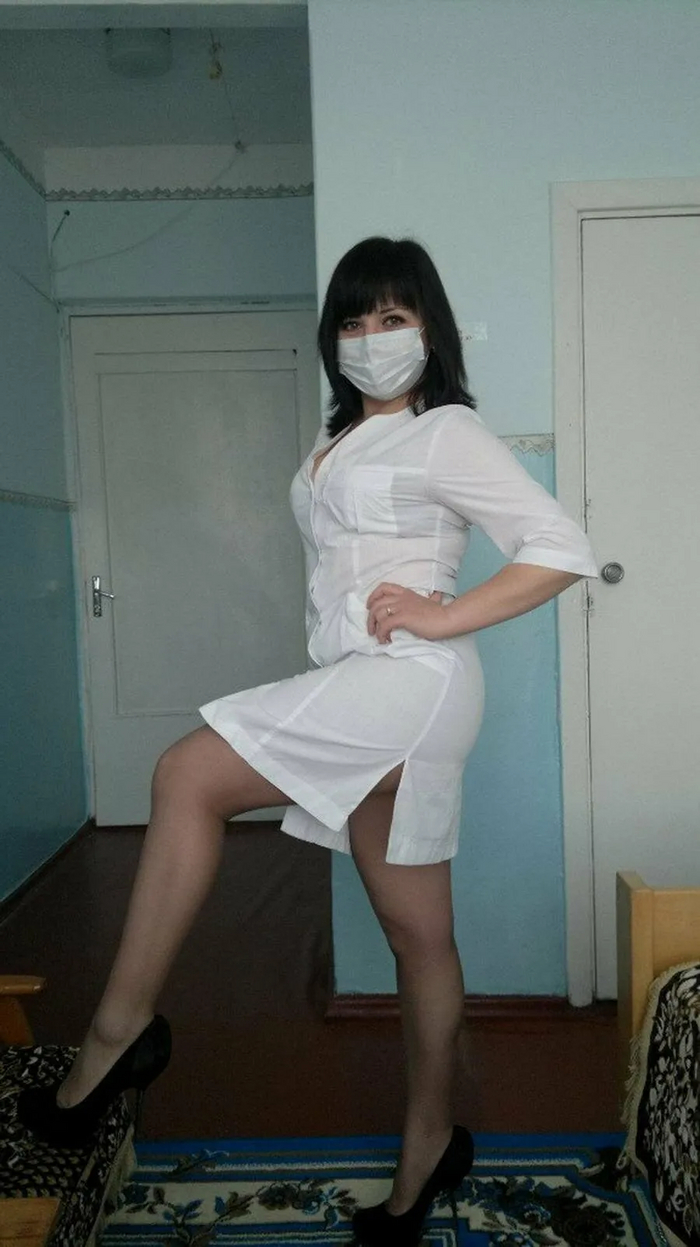Emergency Medical Care - NSFW, Girls, Erotic, Booty, Sexuality, Hips, beauty, Fullness, Figure, Tights, The medicine, Robe, Medical masks, The photo