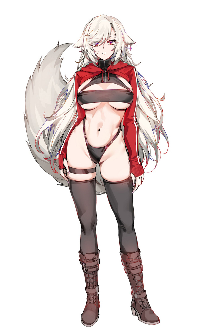 Ein - NSFW, Art, Anime art, Anime, Original character, Foxyreine, Animal ears, Tail, Stockings