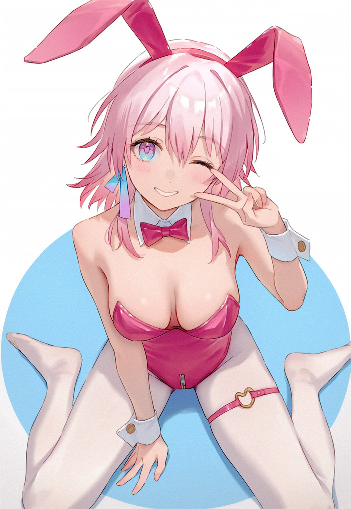 Bunny Mart - NSFW, Anime, Anime art, Girls, Games, Honkai: Star Rail, March 7th (Honkai: Star Rail), Bunnysuit, Bunny ears, Neural network art, Twitter (link)