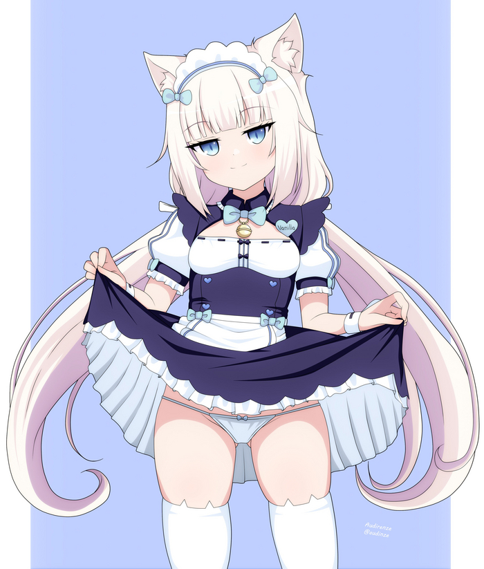 Enjoy the lustful dough mixer - NSFW, Anime, Anime art, Pantsu, Stockings, Animal ears, Nekopara, Vanilla, Twitter (link)