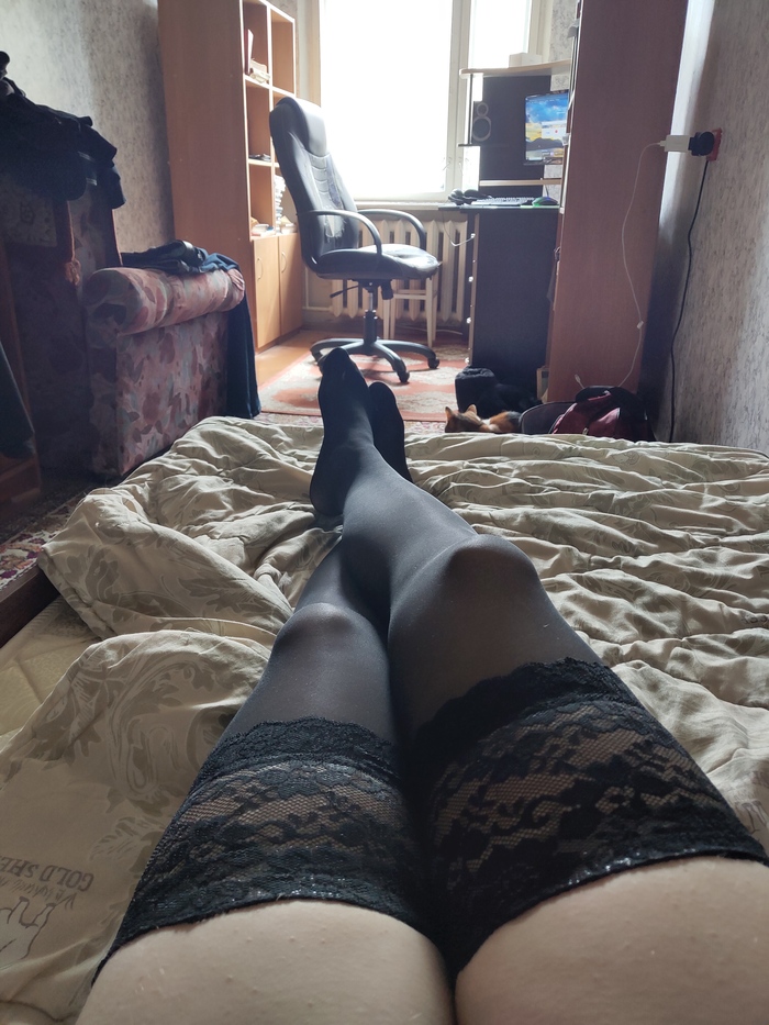Hello - NSFW, My, Erotic, The photo, Stockings, Legs
