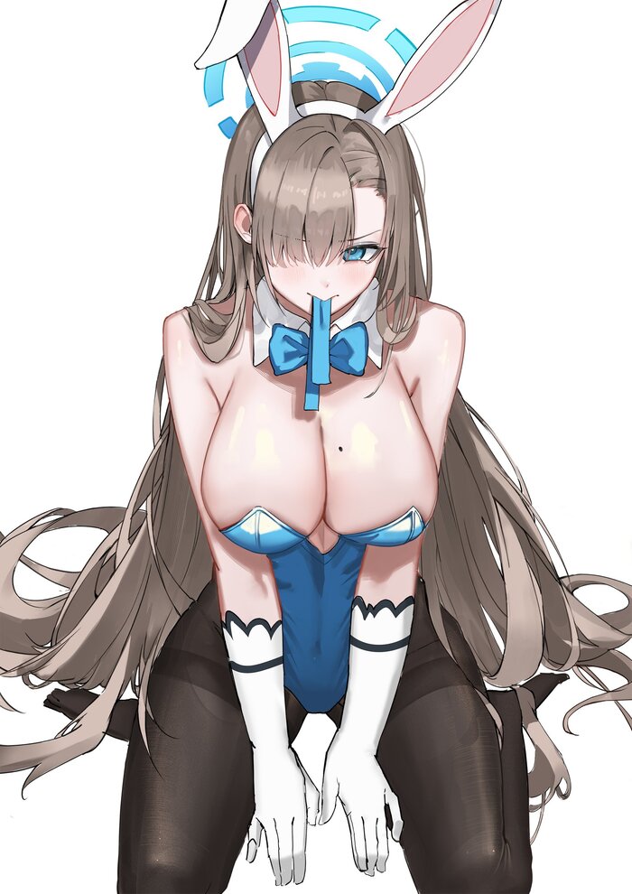 Charming Asuna - NSFW, Anime, Anime art, Girls, Games, Blue archive, Ichinose asuna, Bunnysuit, Bunny ears, Twitter (link)