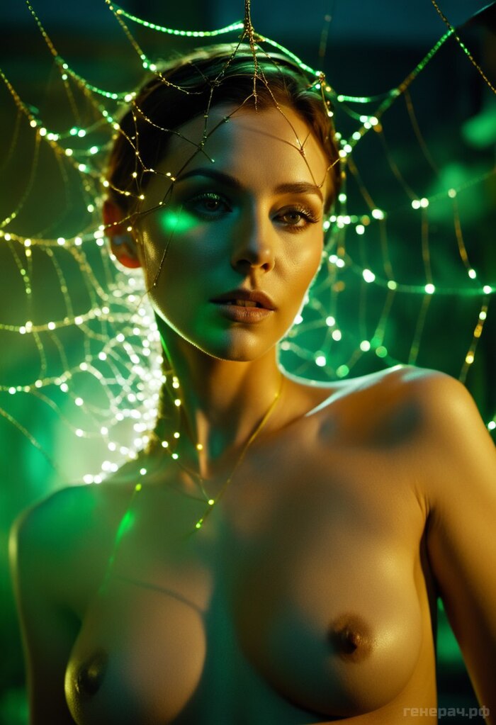 In the web - My, Neural network art, Neural network Genera4, Art, Нейронные сети, Erotic, NSFW