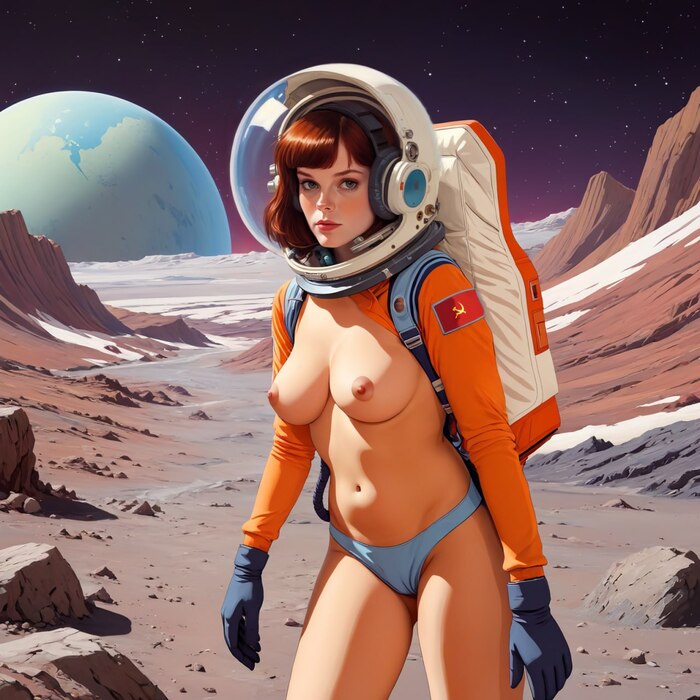 Astronaut - NSFW, Hand-drawn erotica, Neural network art, Космонавты, the USSR, Girls