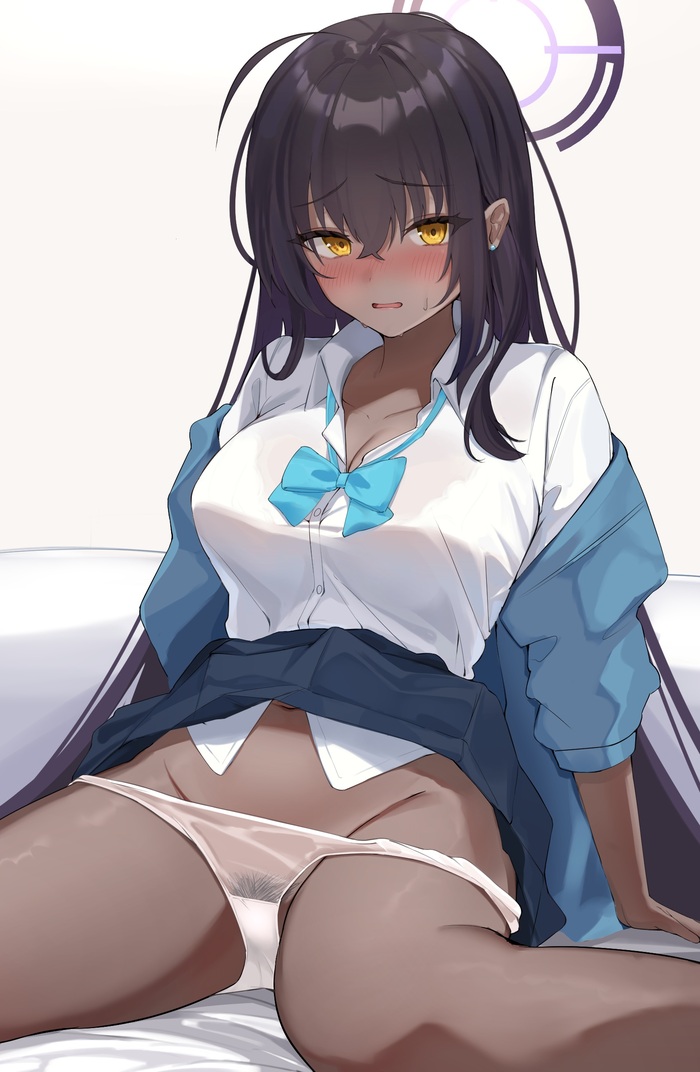 Chocolate cutie - NSFW, Art, Anime art, Anime, Blue archive, Kakudate karin, Pantsu, Erotic, Hand-drawn erotica, Pubis, Pubes