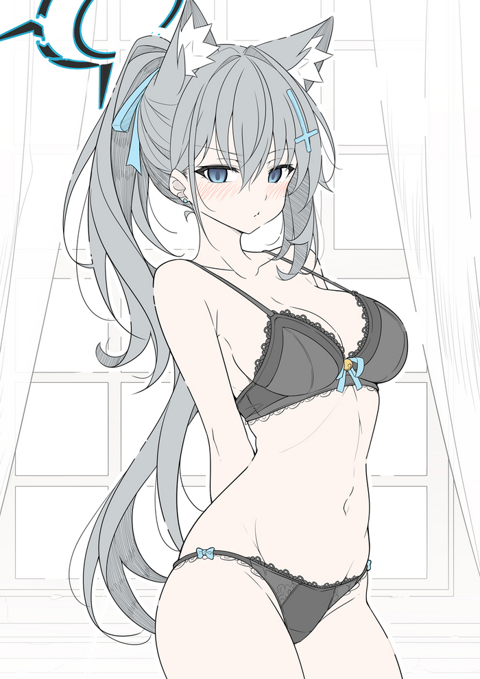 Shiroko Terror - NSFW, Anime, Anime art, Art, Girls, Games, Blue archive, Shiroko Terror, Animal ears, T1kosewad, Sunaookami shiroko, Boobs