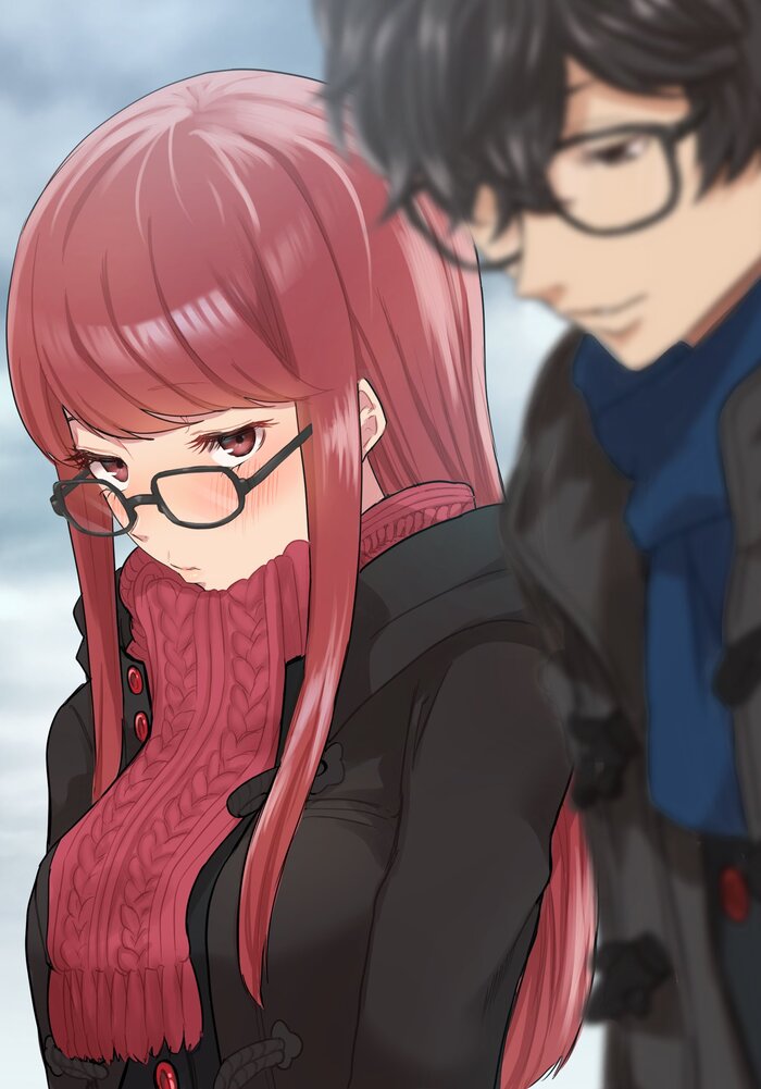 Interest - NSFW, Art, Anime, Anime art, Hand-drawn erotica, Erotic, Persona, Persona 5, Kasumi Yoshizawa, Girl in glasses, Games