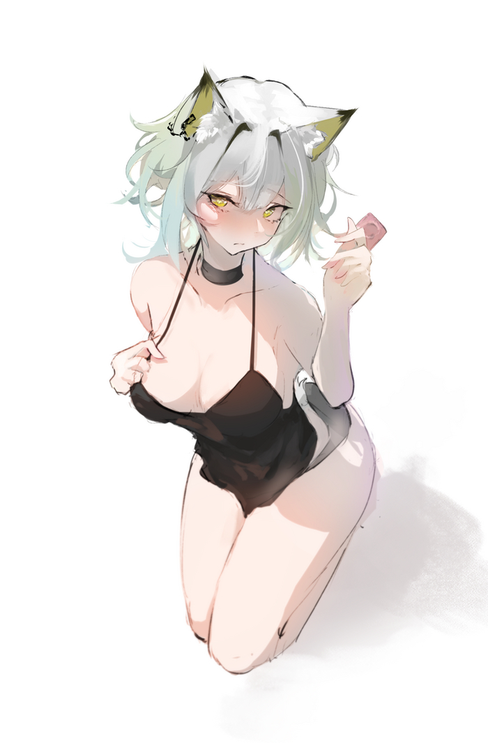 Kal'tsit - NSFW, Anime art, Anime, Arknights, Kaltsit, Omone Hokoma Agm, Animal ears