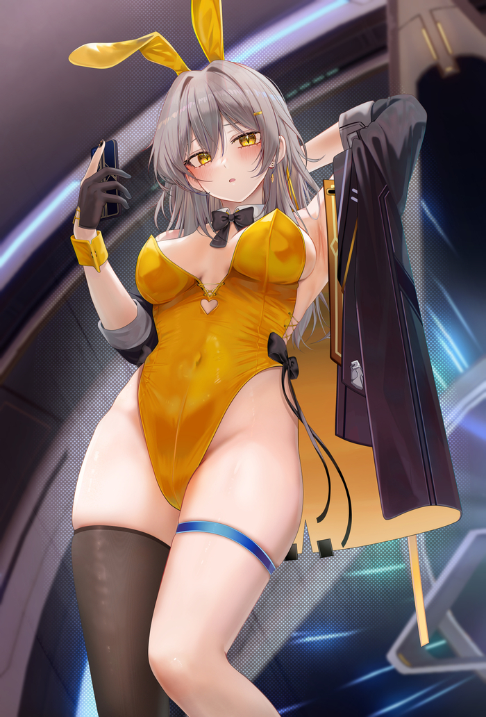 Зайка Стелла - NSFW, Anime Art, Аниме, Stelle (Honkai: Star Rail), Honkai: Star Rail, Ru zhai, Bunnysuit