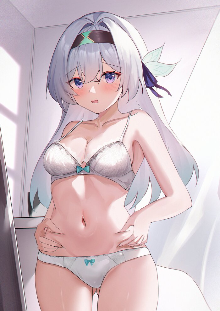 When I ate too many oak rolls - NSFW, Anime art, Anime, Girls, Games, Honkai: Star Rail, Firefly (Honkai: Star Rail), Underwear, Pantsu, Underpants, Bra