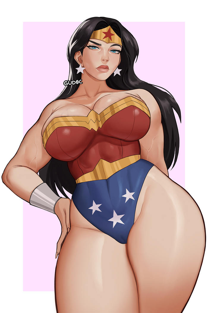 Wonder Woman - NSFW, Gud0c, Art, Hand-drawn erotica, Erotic, Dc comics, Wonder Woman, Muscleart, Strong girl