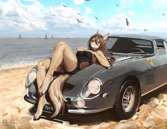 Ferrari 275 gtb - NSFW, Фурри, Антро, Арт, Йифф, Furotica, Furry Canine, Czerwonya