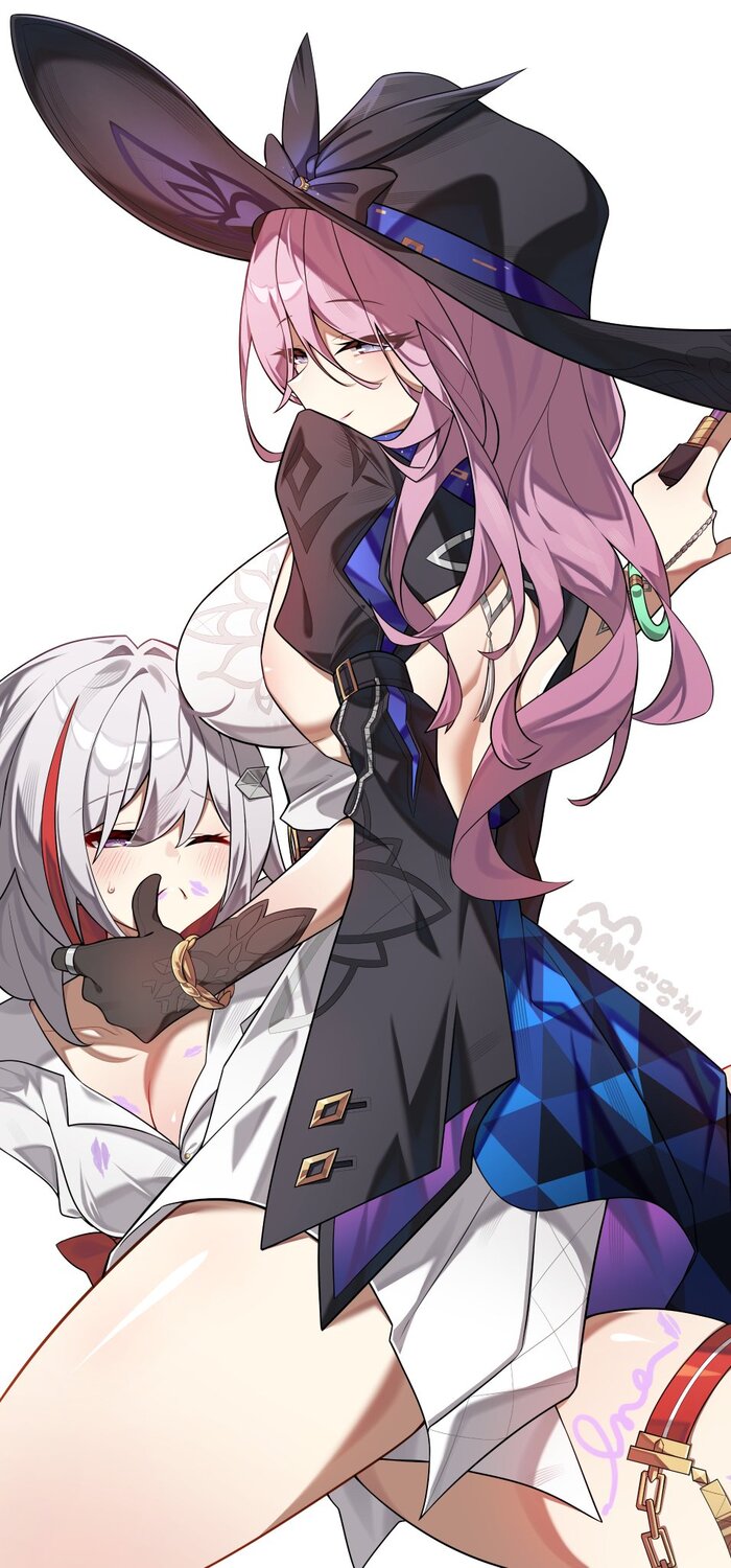 Topaz & Jade - NSFW, Anime art, Anime, Yuri, Friend, Honkai: Star Rail, Topaz (Honkai: Star Rail), Jade (Honkai: Star Rail), Twitter (link), Longpost