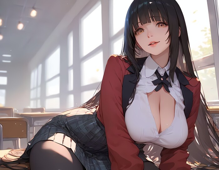 Yumeko Jabami - NSFW, Anime, Anime art, Kakegurui, Jabami yumeko, Neural network art, Pixiv, Longpost