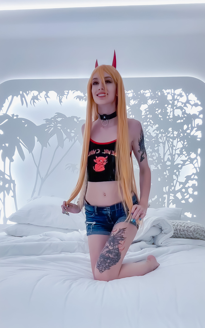 Goryachaya Pava - NSFW, My, Cosplay, Chainsaw man, Power (Chainsaw Man), Makima, Anime, Longpost, Girl with tattoo