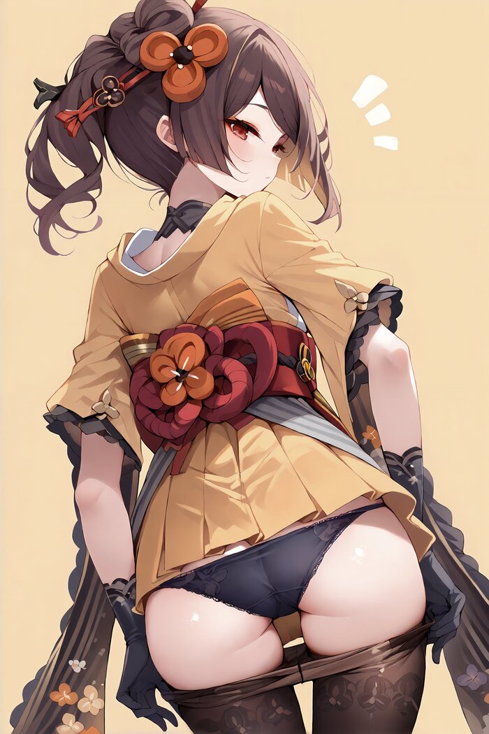 Oops! - NSFW, Anime, Anime art, Chiori (Genshin Impact), Genshin impact, Pantsu, Stockings, Neural network art, Booty